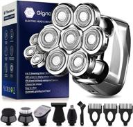 💇 gignovus 6-in-1 electric head shaver for men: the ultimate bald men's head shaver with led display logo