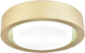 img 4 attached to COTULIN 12.8 Inch Gold Metal Plus Glass Flush Mount Ceiling Light - Perfect for Kitchen, Hallway, Bedroom, Living Room & Stairwell