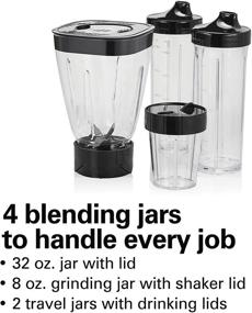 img 3 attached to Versatile and Convenient Blender: Hamilton Beach Stay or Go with 32oz Jar, Grinder for Nuts & Spices, Portable Cups, BPA Free (52400)