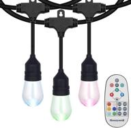 🌈 honeywell 24ft linkable water resistant led color changing string light: create backyard ambience with remote control, commercial grade patio lights логотип