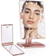 impressions touch xl and touchup makeup mirror bundle: travel vanity set with led lights, 5x magnifying glass, and touch sensor switch (rose gold) logo