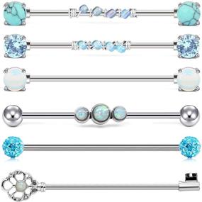 img 4 attached to 💉 14g Surgical Stainless Steel Industrial Piercing Jewelry - QWALIT Industrial Barbell Scaffold Earrings for Women Men - Industrial Bar for the Perfect Industrial Piercing