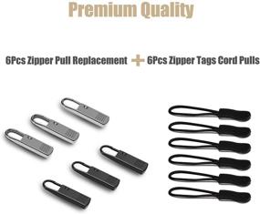 img 1 attached to 🧳 6Pcs Premium Luggage Zipper Pulls Extender - Durable Metal Zipper Handle Mend Fixer for Suitcases, Backpacks, Jackets, Coats, and Boots - Zipper Tags Cord Pulls for Greater Convenience