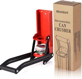 img 4 attached to 🍾 MinliGUY Aluminum Can Crusher - Wall Mounted Recycling Tool for Soda/Beer/Seltzer Cans- 16oz/500ML Capacity - Can Smasher with Bottle Opener (Red)