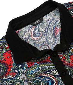 img 1 attached to 🌸 Stylish COOFANDY Paisley Floral Printed Sleeve Shirt: A Perfect Blend of Elegance and Fashion