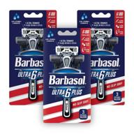 💈 get a close shave with barbasol ultra 6 plus premium disposable razor value pack - 3 packs (9 razors) logo