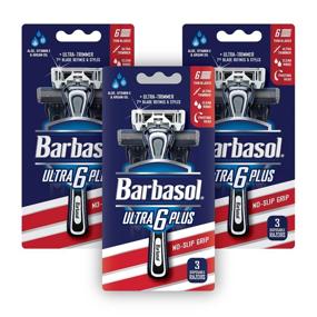 img 4 attached to 💈 Get a Close Shave with Barbasol Ultra 6 Plus Premium Disposable Razor Value Pack - 3 Packs (9 Razors)