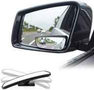 🔍 liberrway car side mirror blind spot mirrors - wide angle convex mirror for better road visibility - stick-on design, adjustable rear view mirror logo