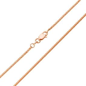 img 2 attached to 🌹 Exquisite 14K Rose Gold 1mm Wheat Chain Necklace featuring a Convenient Lobster Clasp