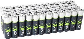 img 1 attached to 🔋 48 Count Premium AA Alkaline Batteries - High Performance 1.5 Volt Double A Battery in Durable Reusable Plastic Storage