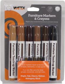 img 3 attached to 🔧 Revive Your Furniture with Vanitek Total Furniture Repair System - 13Pc Scratch Restore & Repair Touch-Up Kit - Felt Tip Markers, Wax Stick Crayons & Sharpener