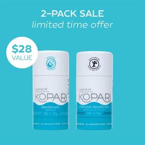 img 3 attached to 🥥 Kopari Original + Charcoal Aluminum-Free Deodorant - Non-Toxic, Paraben Free, Gluten Free & Cruelty Free Men's and Women's Deodorant - Organic Coconut Oil Infused - 2 Pack, 2.0 oz