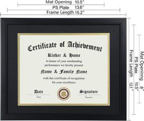 img 1 attached to ELSKER&amp;HOME 8.5x11 Certificate Frame - Classic Black Color Frame - Stylishly Displays 8.5x11 Inch Diplomas and 🖼️ Documents - 11x14 Inch Versatility for Photos and Art - Double Mat Design (Matte Black with Gold Rim)