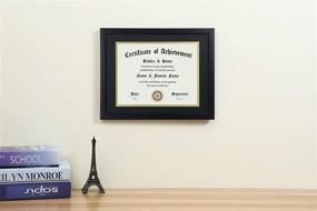 img 2 attached to ELSKER&amp;HOME 8.5x11 Certificate Frame - Classic Black Color Frame - Stylishly Displays 8.5x11 Inch Diplomas and 🖼️ Documents - 11x14 Inch Versatility for Photos and Art - Double Mat Design (Matte Black with Gold Rim)