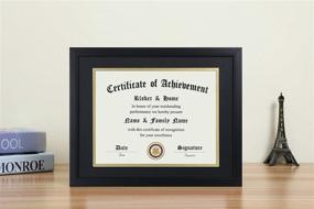 img 3 attached to ELSKER&amp;HOME 8.5x11 Certificate Frame - Classic Black Color Frame - Stylishly Displays 8.5x11 Inch Diplomas and 🖼️ Documents - 11x14 Inch Versatility for Photos and Art - Double Mat Design (Matte Black with Gold Rim)