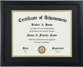 img 4 attached to ELSKER&amp;HOME 8.5x11 Certificate Frame - Classic Black Color Frame - Stylishly Displays 8.5x11 Inch Diplomas and 🖼️ Documents - 11x14 Inch Versatility for Photos and Art - Double Mat Design (Matte Black with Gold Rim)