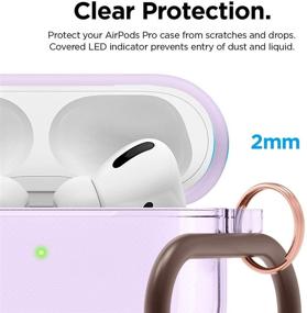 img 1 attached to Чехол elago для AirPods Pro Clear [лаванда] - гель-лента, уменьшение желтения, беспроводная зарядка - лучшая прозрачная защита