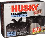 🐺 husky true tie 55-gallon drum liners hkk55030b, pack of 30 logo