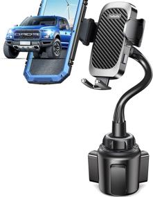 img 4 attached to 📱 Cup Holder Phone Mount with Vent Clip - Universal Cell Phone Cup Holder for Car, SUV, Truck, RVs - Adjustable & Ultra Steady - Compatible with iPhone 12/12 Pro/11/XS/8/7, Samsung S21/20, Google Pixel