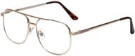 🤓 metal aviator reading glasses calabria 1106 – gun-metal or gold, 18 power option logo