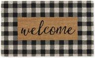 🚪 dii natural coir doormat: checkered welcome mat, 18x30 logo