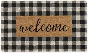 img 4 attached to 🚪 DII Natural Coir Doormat: Checkered Welcome Mat, 18X30