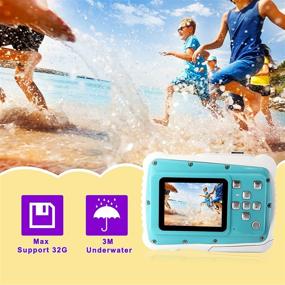 img 3 attached to 📸 YEEIN Waterproof Kids Camera - Digital Childrens Camera 21MP HD 3M Underwater, 2.0 Inch LCD Display, 32G SD Card Included - Best Gift for Children (Blue)
