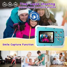 img 1 attached to 📸 YEEIN Waterproof Kids Camera - Digital Childrens Camera 21MP HD 3M Underwater, 2.0 Inch LCD Display, 32G SD Card Included - Best Gift for Children (Blue)