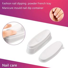 img 3 attached to 💅 French Dip Nail Container with Nail Dipping Powder Tray, Nail Cleaning Brush, Soft Nail Dust Remover Brush, Cuticle Pusher, and Glass Nail File - Complete Nail Manicure Makeup Tool Set