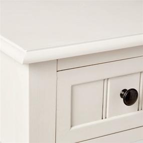 img 1 attached to 🏺 Enhance Your Space with the Décor Therapy Simplify Accent Table: Antique White Design and Convenient Drawer Included