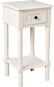 img 4 attached to 🏺 Enhance Your Space with the Décor Therapy Simplify Accent Table: Antique White Design and Convenient Drawer Included