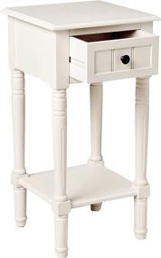 img 2 attached to 🏺 Enhance Your Space with the Décor Therapy Simplify Accent Table: Antique White Design and Convenient Drawer Included