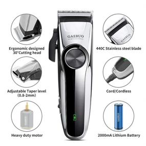 img 3 attached to GAERUO Professional Hair Clippers for Men - Cordless/Cord Hair Trimmer Cutting Kit - Rechargeable Haircut & Grooming Set for Baber, Salon, Home RFC-1713