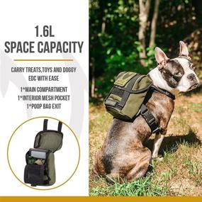 img 2 attached to 🐾 OneTigris Dog Pack - Durable K9 Backpack for Camping, Hiking & Daily Walks with Litter Bag Exit - Small to Medium Dogs