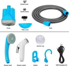 img 3 attached to 🚿 WADEO Portable Shower Camping Shower Outdoor Camp Shower Pump with Rechargeable Battery- Ideal for Camping, Hiking, and Traveling