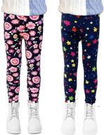 👖 stylish lspar leggings printing athletic 12years girls' clothing and leggings: perfect blend of comfort and style! logo