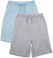 kid nation 100% cotton casual pull on shorts: unisex shorts for boys and girls, ages 4-12 logo