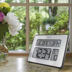 img 2 attached to 🕒 La Crosse Technology 513-1419BLv4-INT: Atomic Full Calendar Clock with Extra Large Digits - Ideal Elderly Gift with Backlight