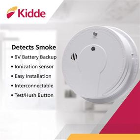 img 3 attached to Kidde Hardwired Smoke Alarm with Battery Backup & Interconnect, Pack of 6 - Test-Silence Button