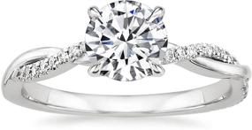 img 4 attached to Engagement Twisting Infinity Moissanite Platinum