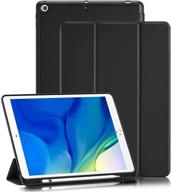 📱 ghinl ipad 10.2-inch case (2021/2020/2019) with pencil holder - sleek black protective cover with smart magnetic stand logo