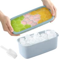 atopov silicone ice cube trays with lid and ice bucket - easy-release & flexible 26-ice cube molds for cocktails, whiskey, and more (blue) logo