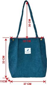 img 2 attached to Wisexplorer Corduroy Washable Ecofriendly Shopping Women's Handbags & Wallets