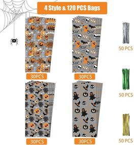 img 3 attached to JOLOT 120Pcs Halloween Cellophane Goodie