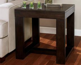 img 2 attached to Contemporary Watson Square End Table by Signature Design, in Dark Brown