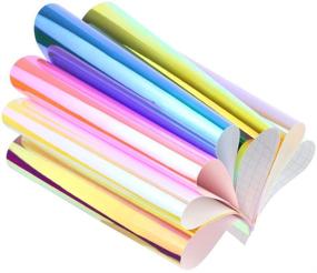 img 3 attached to 🌈 mifengda 7 Sheets Holographic Opal Craft Vinyl Adhesive Rainbow Plating Lettering Sticker - Multi Opal Rainbow Colors for Craft Cutters, DIY, Sign Plotters, Bottles, Cups - 12"x12