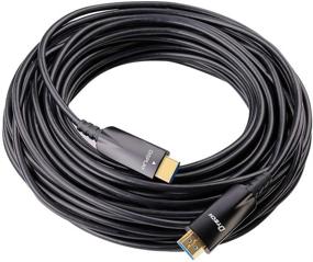 img 2 attached to 🌈 Ultra Long 75ft Fiber Optic HDMI Cable - Stunning 4K 30Hz & 1080p 60Hz HD Video, 3D, ARC, HDCP, CEC - High Speed Supported (75 Feet, Black)