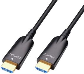 img 4 attached to 🌈 Ultra Long 75ft Fiber Optic HDMI Cable - Stunning 4K 30Hz & 1080p 60Hz HD Video, 3D, ARC, HDCP, CEC - High Speed Supported (75 Feet, Black)