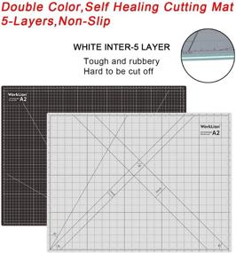 img 1 attached to 🧵 WORKLION Quilting and Sewing Rotary Cutting Set: 45mm Rotary Cutter with 2 Replacement Rolling Blades, 18"x 24" Self-Healing Cutting Mat, and 6.5"x 24.5" Clear Acrylic Ruler for Craft Projects