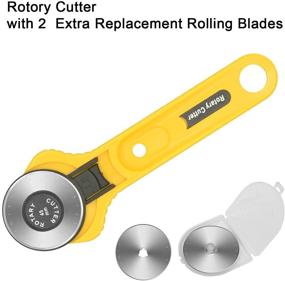 img 2 attached to 🧵 WORKLION Quilting and Sewing Rotary Cutting Set: 45mm Rotary Cutter with 2 Replacement Rolling Blades, 18"x 24" Self-Healing Cutting Mat, and 6.5"x 24.5" Clear Acrylic Ruler for Craft Projects